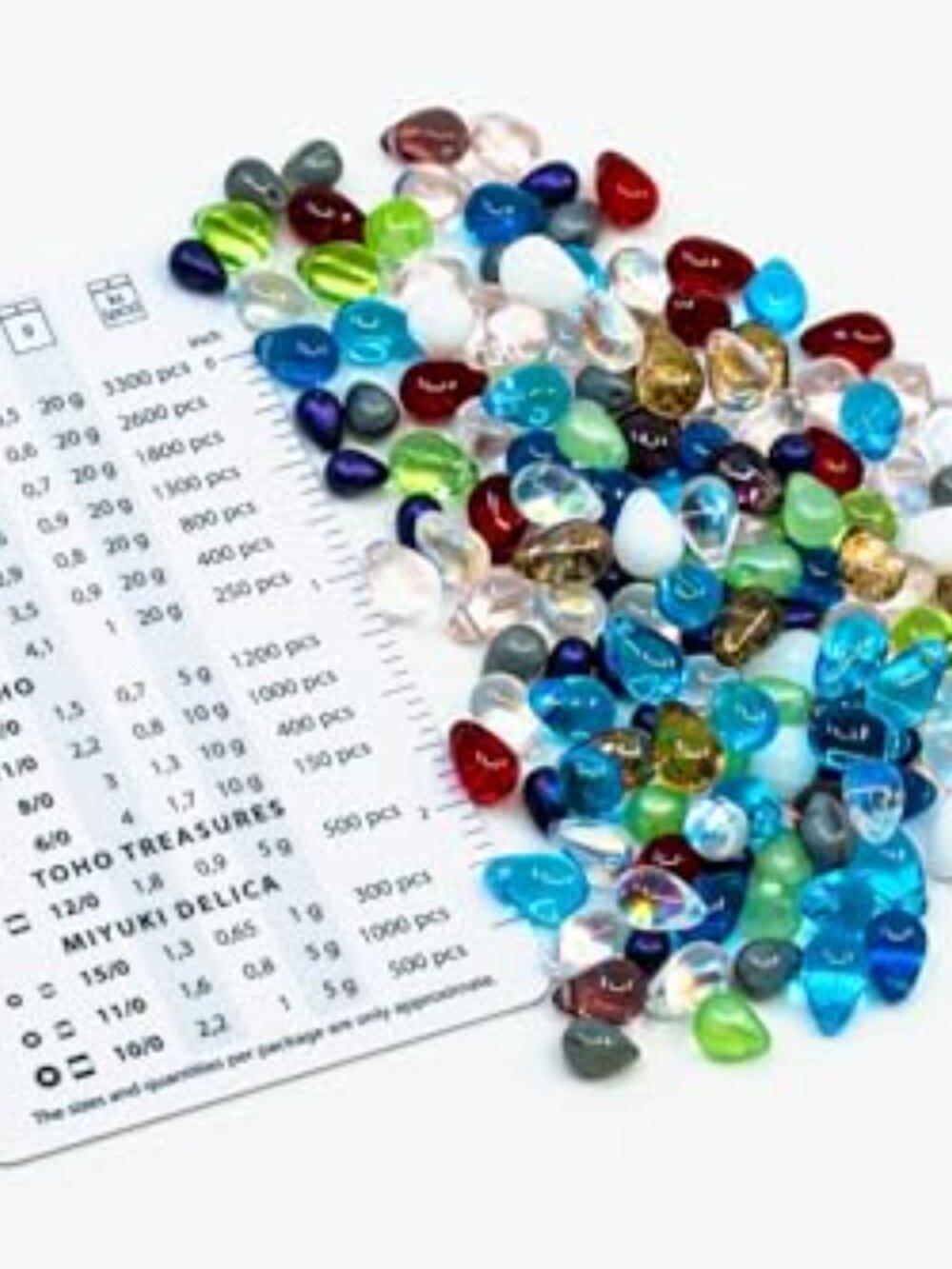 0.88oz (75+ Pieces) Teardrop Shaped Czech Glass Beads, Mixed Sizes (4-9mm) - Picture 2 of 2